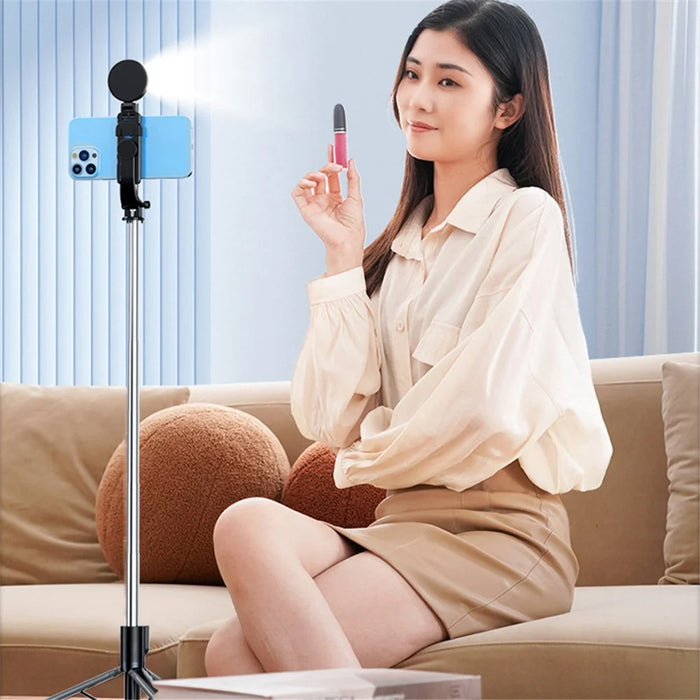Z14 Pro 140cm Telescopic Tripod Stand with Fill Light Wireless Bluetooth-compatible Selfie Stick - Black - 3