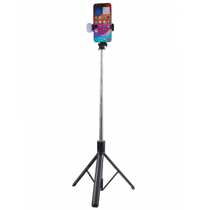 Z16S Tripod Stand Phone Clip Fill Light Design 175CM Selfie Stick with Bluetooth-compatible Remote Shutter - Black - 2