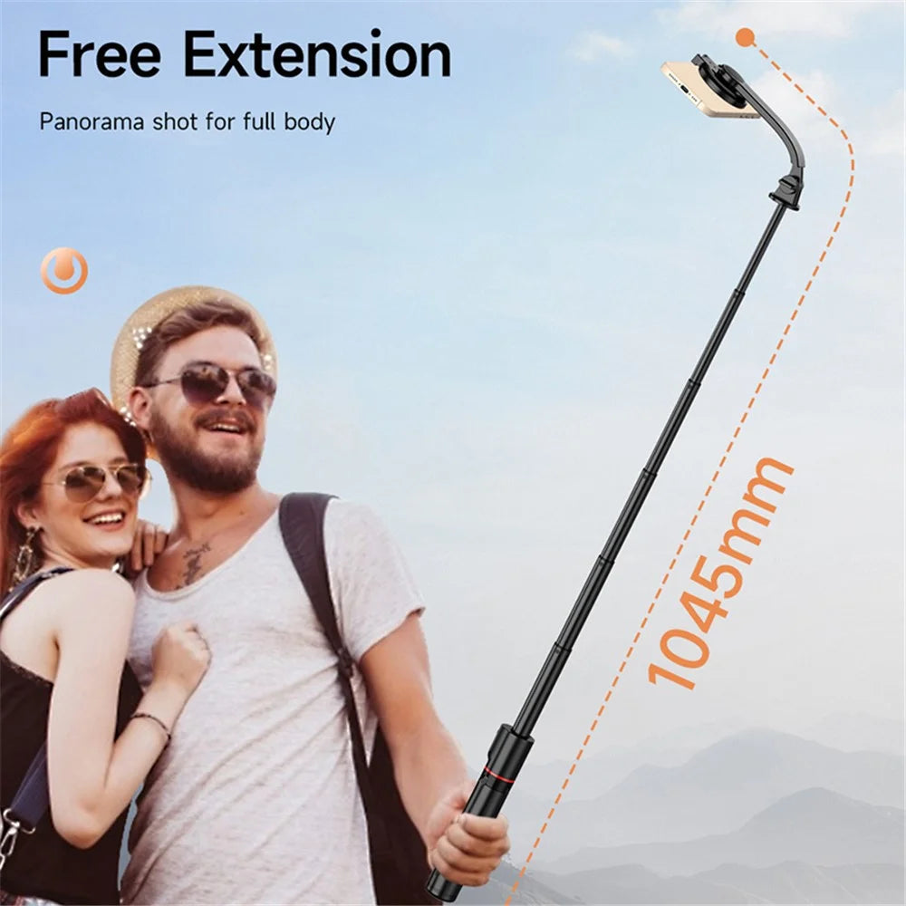 L20 Magnetic Absorption Phone Holder Tripod Stand Aluminum Alloy Extendable Selfie Stick - 6