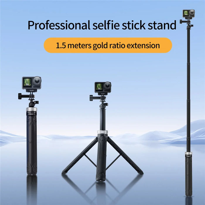 TELESIN S1-TSS-01 Selfie Stick Tripod Ball Joint Extension Pole Monopod Handle Grip for GoPro Action Camera - 3
