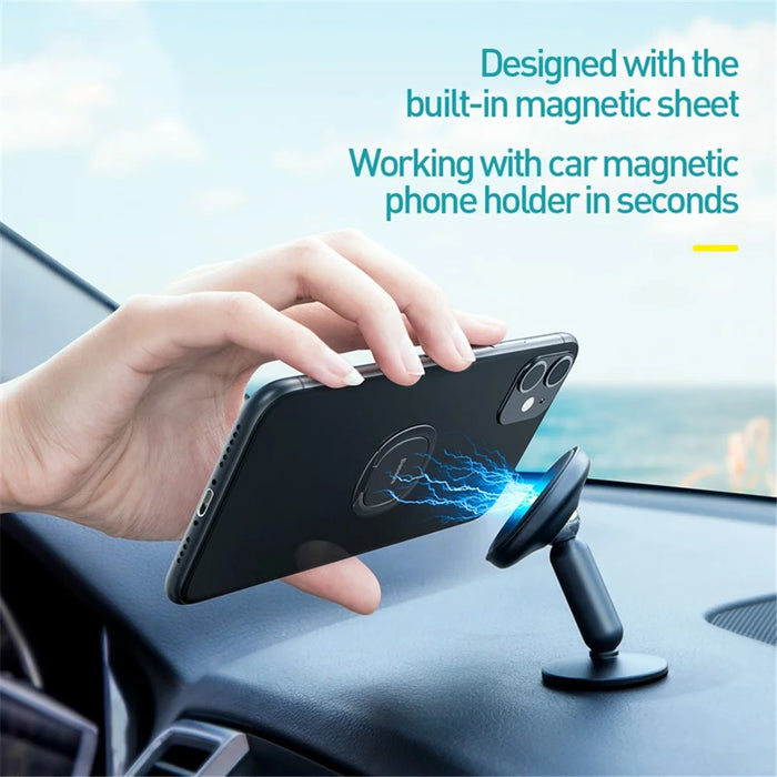 BASEUS Universal Phone Ring Holder Stand Phone Finger Kickstand Grip - Black - 6