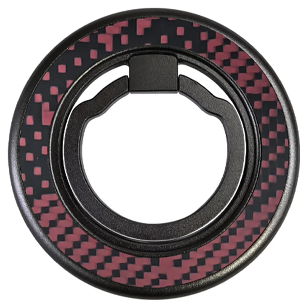 Aramid Fiber Magnetic Kickstand for Cell Phone Finger Ring Grip Holder - Camo Red - 1