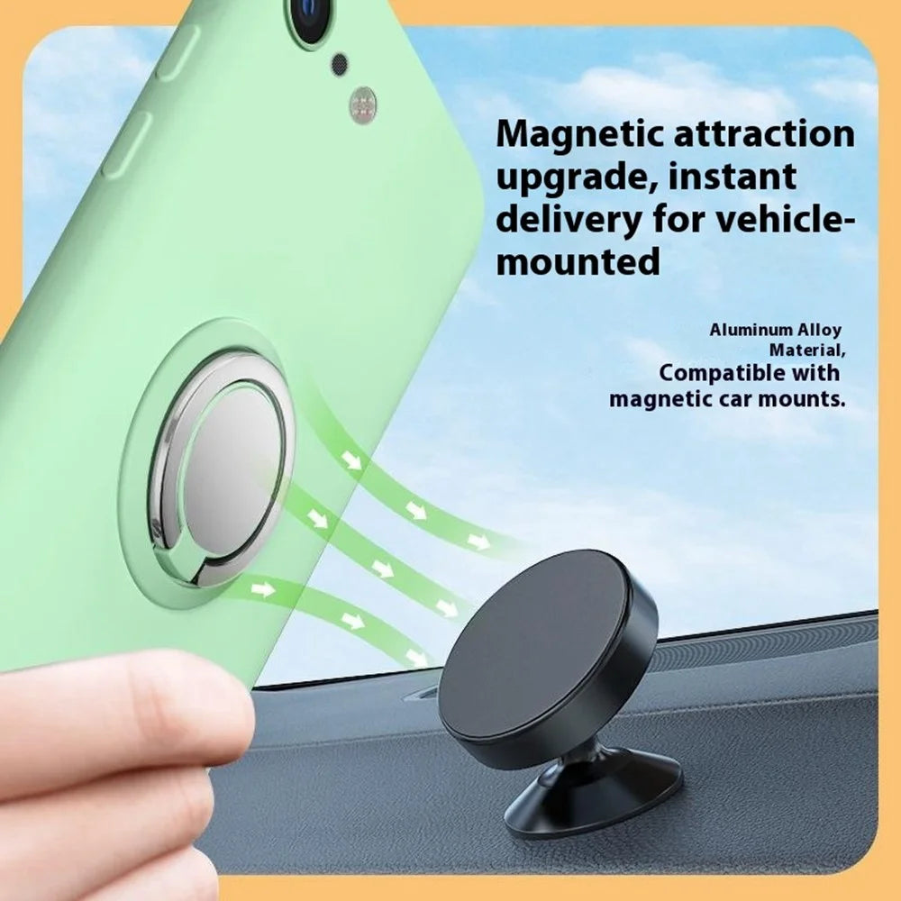 Magnetic Phone Ring Holder 360 Degree Rotation Adjustable Kickstand Finger Grip - Lavender Grey - 6