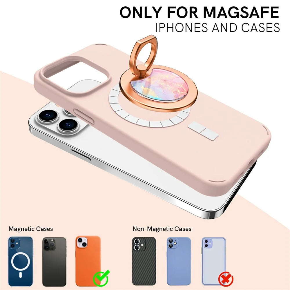 AHASTYLE DD-01 Phone Ring Holder Aluminum Alloy Phone Grip Stand Adjustable Angle - White Marble - 2