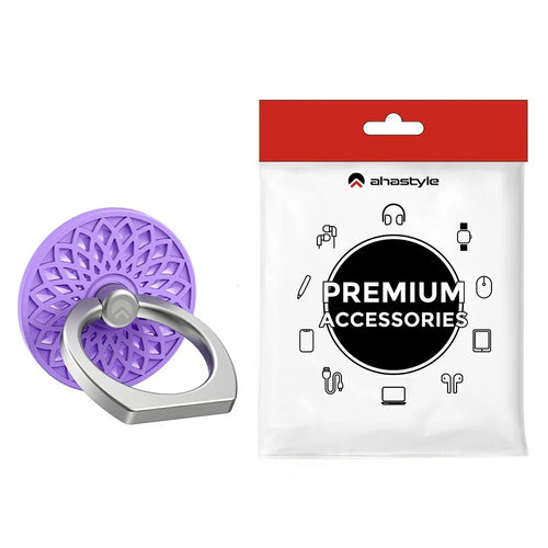 AHASTYLE ST13 Metal Ring Stand Phone Holder 360-Degree Adjustable Anti Drop Comfortable Grip - Purple - 1