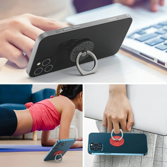 AHASTYLE ST13 Metal Ring Stand Phone Holder 360-Degree Adjustable Anti Drop Comfortable Grip - Purple - 3