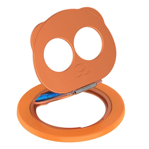 Panda Magnetic Foldable Stand 360° Strong Magnet Rotating Stress Relief Holder For All Flat Phone Cases or Phones - Orange - 1
