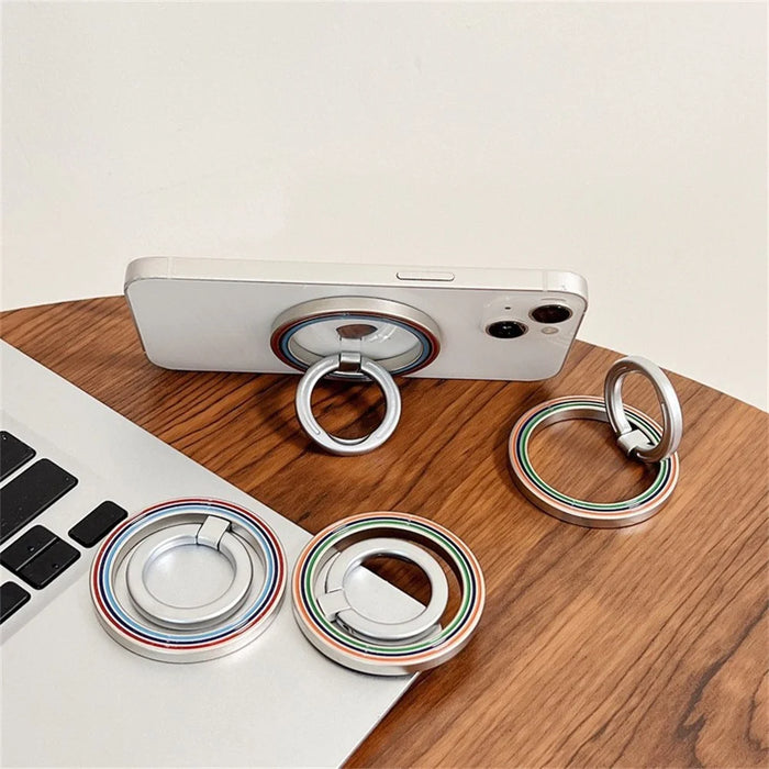 Phone Ring Kickstand Magnetic Glitter Ring Holder Zinc Alloy 360 Rotating Phone Gript - Glitter Black - 3