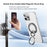 Double Ring Double Sided Magnetic Phone Ring Holder Ultra Strong Magnets 180° Flip Kickstand - Black - 2