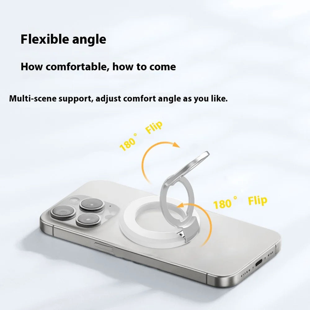 Magnetic Ring Holder Donut Shape Phone Stand 360° Flip Desktop Kickstand - Black - 3