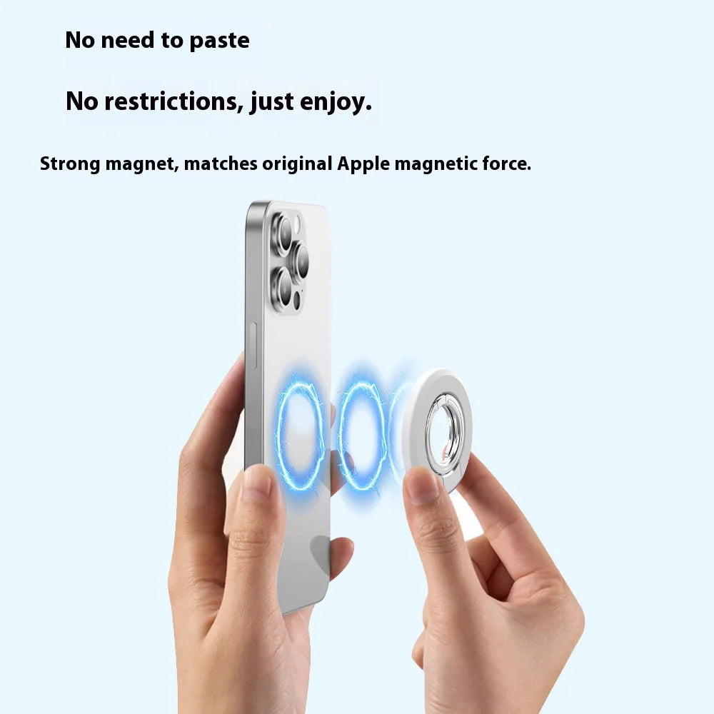 Magnetic Ring Holder Donut Shape Phone Stand 360° Flip Desktop Kickstand - Black - 4
