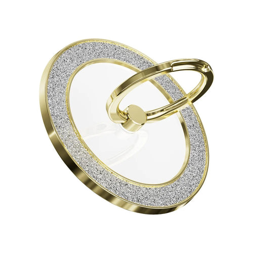 Glitter Magnetic Ring Holder Stand 360° Rotating Phone Grip Finger Ring Kickstand - Gold - 1