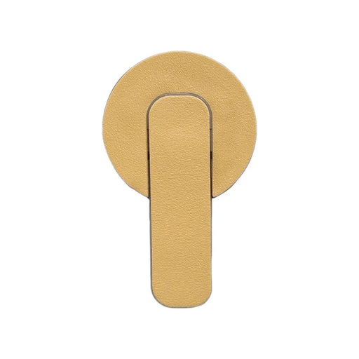 BP-1RH Magnetic Phone Stand PU Leather Push-Pull Ring Holder Foldable Grip for Smartphone - Yellow - 2