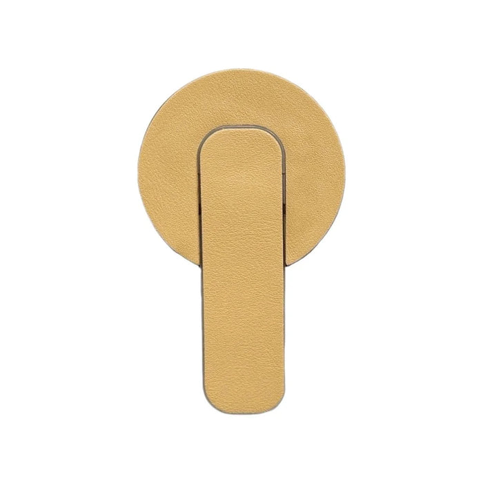 BP-1RH Magnetic Phone Stand PU Leather Push-Pull Ring Holder Foldable Grip for Smartphone - Yellow - 2