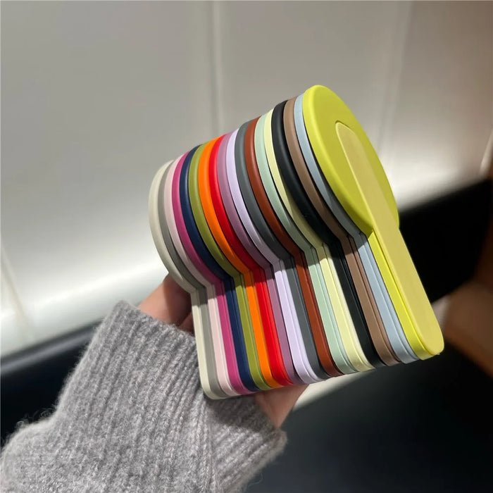 BP-1R Push-Pull Magnetic Phone Stand Ring Holder Skin Touch Finger Ring Strap Kickstand - Yellow - 5