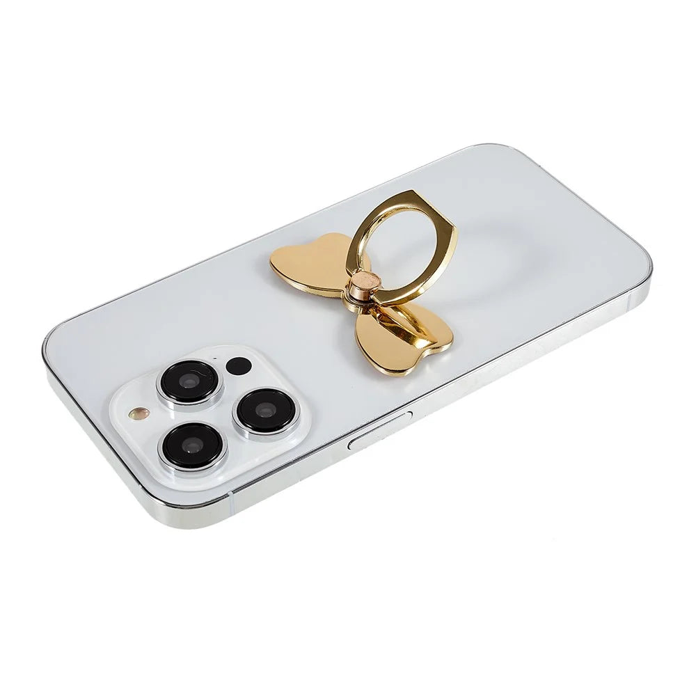 Cell Phone Ring Kickstand Butterfly Rotation Finger Kickstand Metal Ring Grip Compatible with Smartphone - Gold - 2