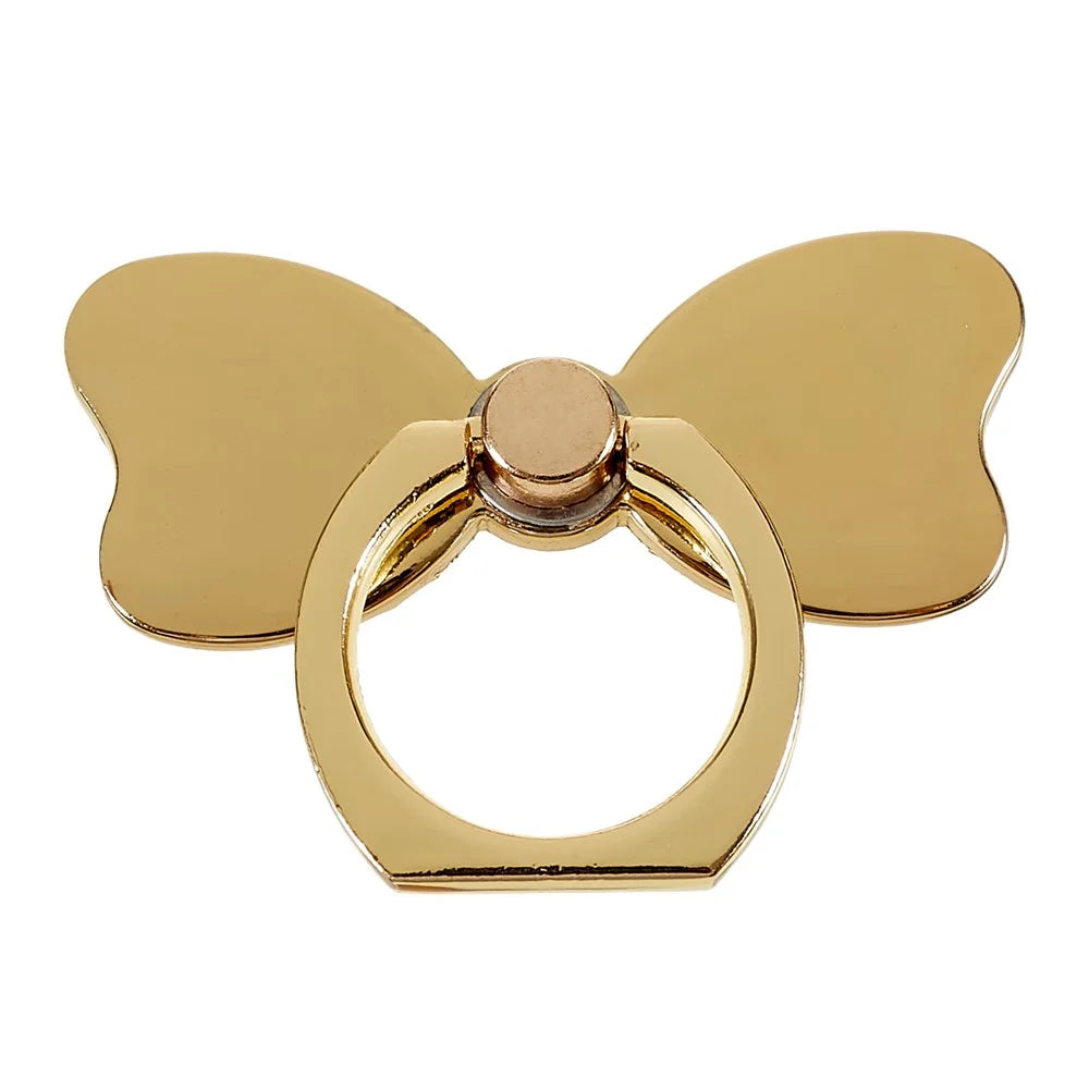 Cell Phone Ring Kickstand Butterfly Rotation Finger Kickstand Metal Ring Grip Compatible with Smartphone - Gold - 3
