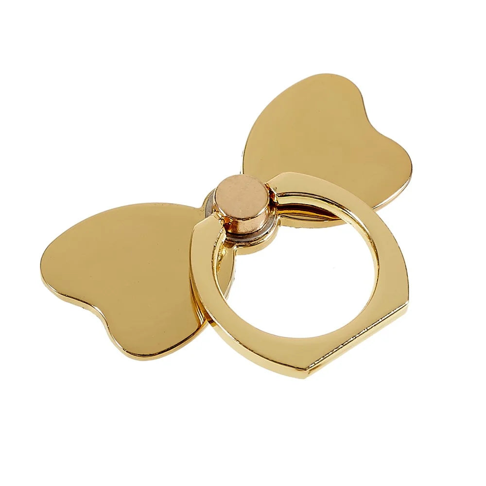 Cell Phone Ring Kickstand Butterfly Rotation Finger Kickstand Metal Ring Grip Compatible with Smartphone - Gold - 4
