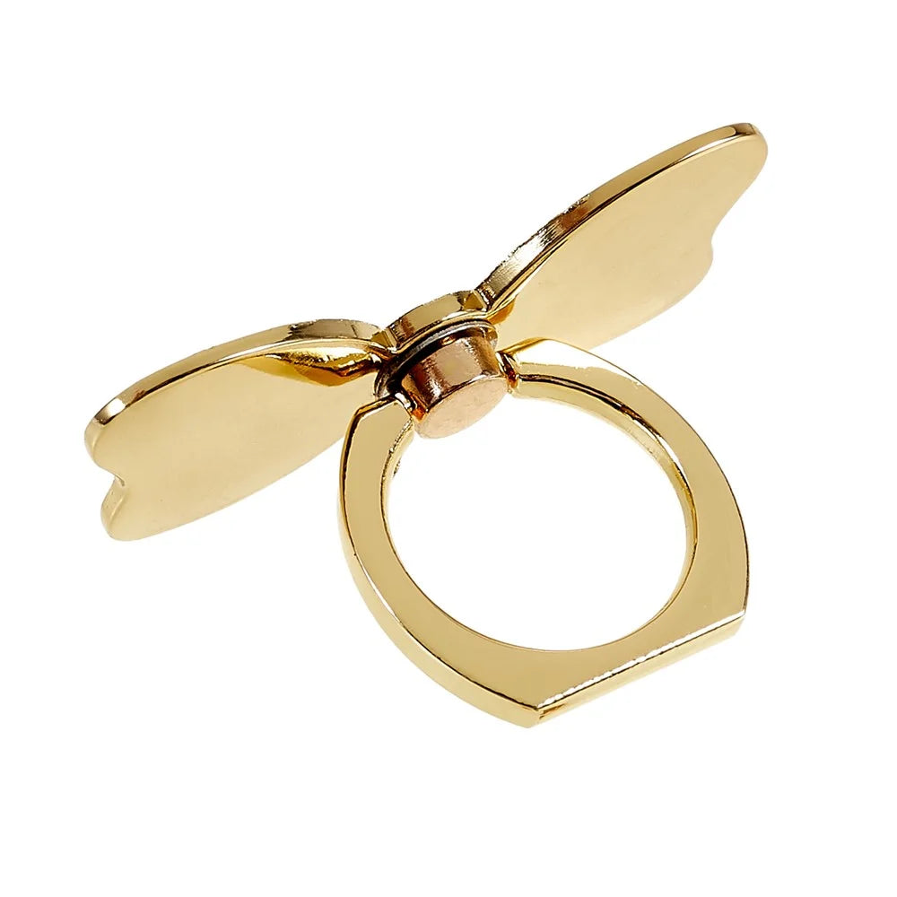 Cell Phone Ring Kickstand Butterfly Rotation Finger Kickstand Metal Ring Grip Compatible with Smartphone - Gold - 5