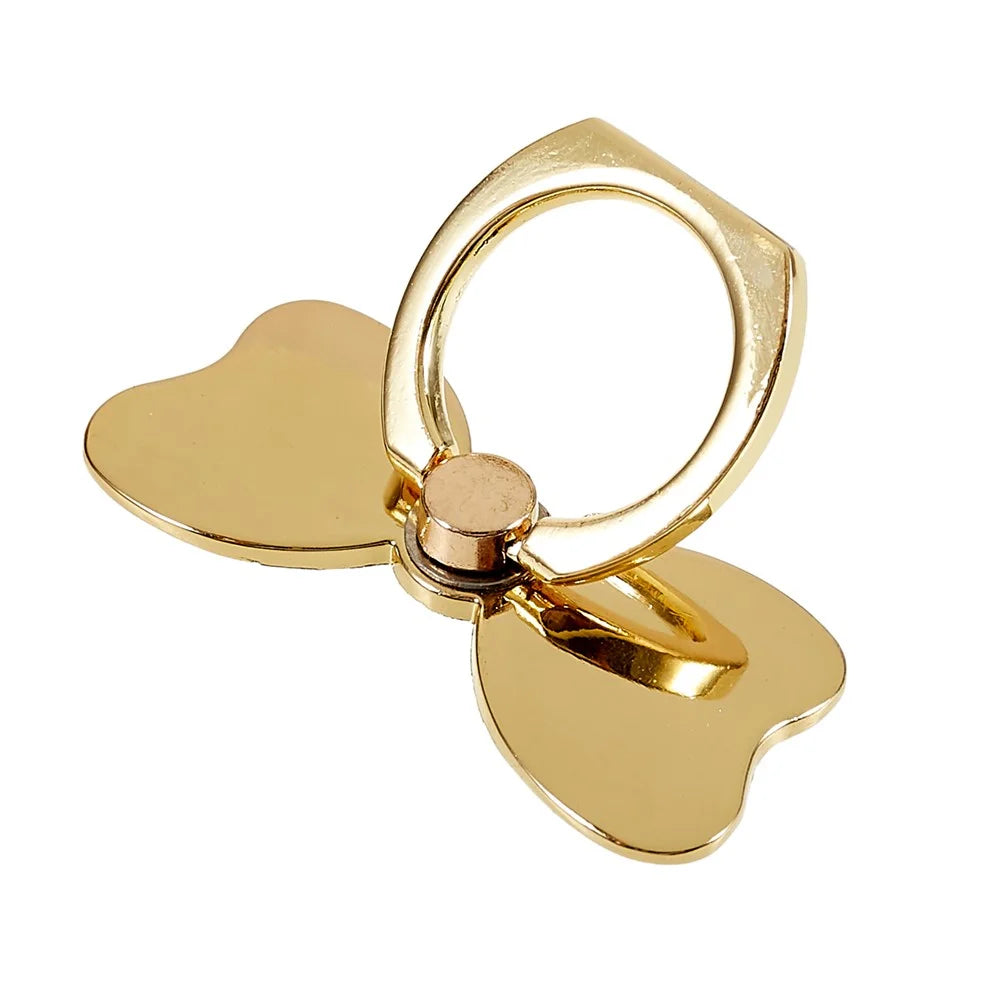 Cell Phone Ring Kickstand Butterfly Rotation Finger Kickstand Metal Ring Grip Compatible with Smartphone - Gold - 6