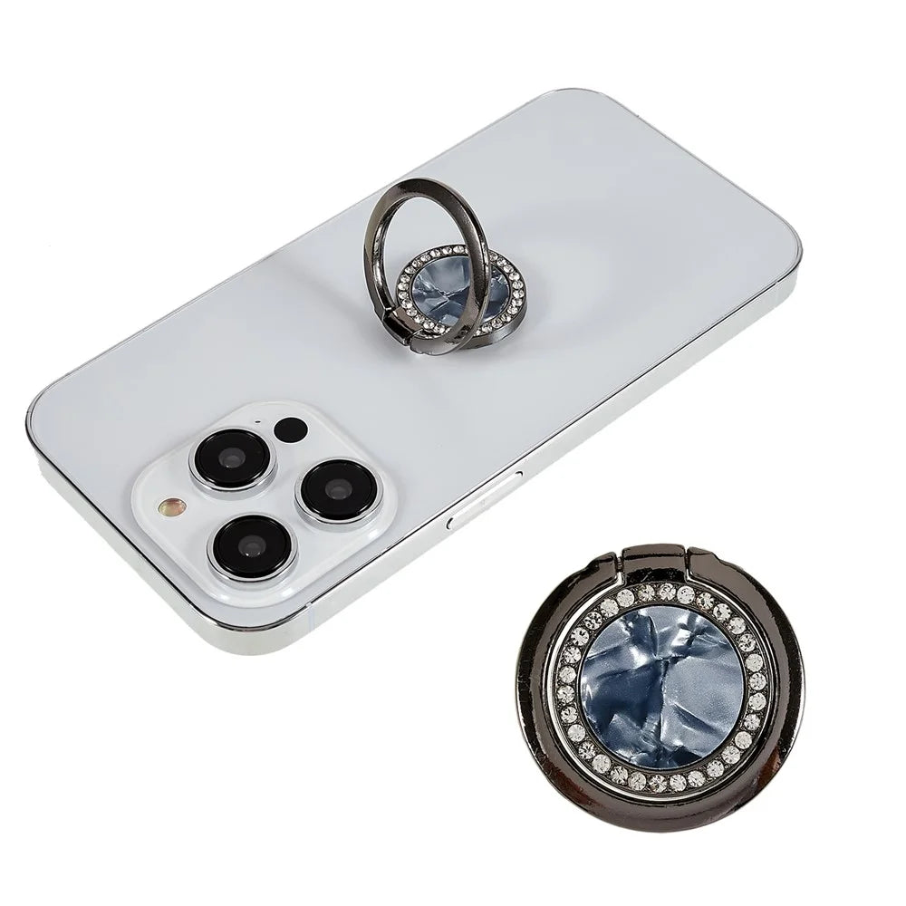 Bling Rhinestone Phone Ring Kickstand Holder Cell Phone Ring Grip Stand for Smartphones, Tablets - Black - 1