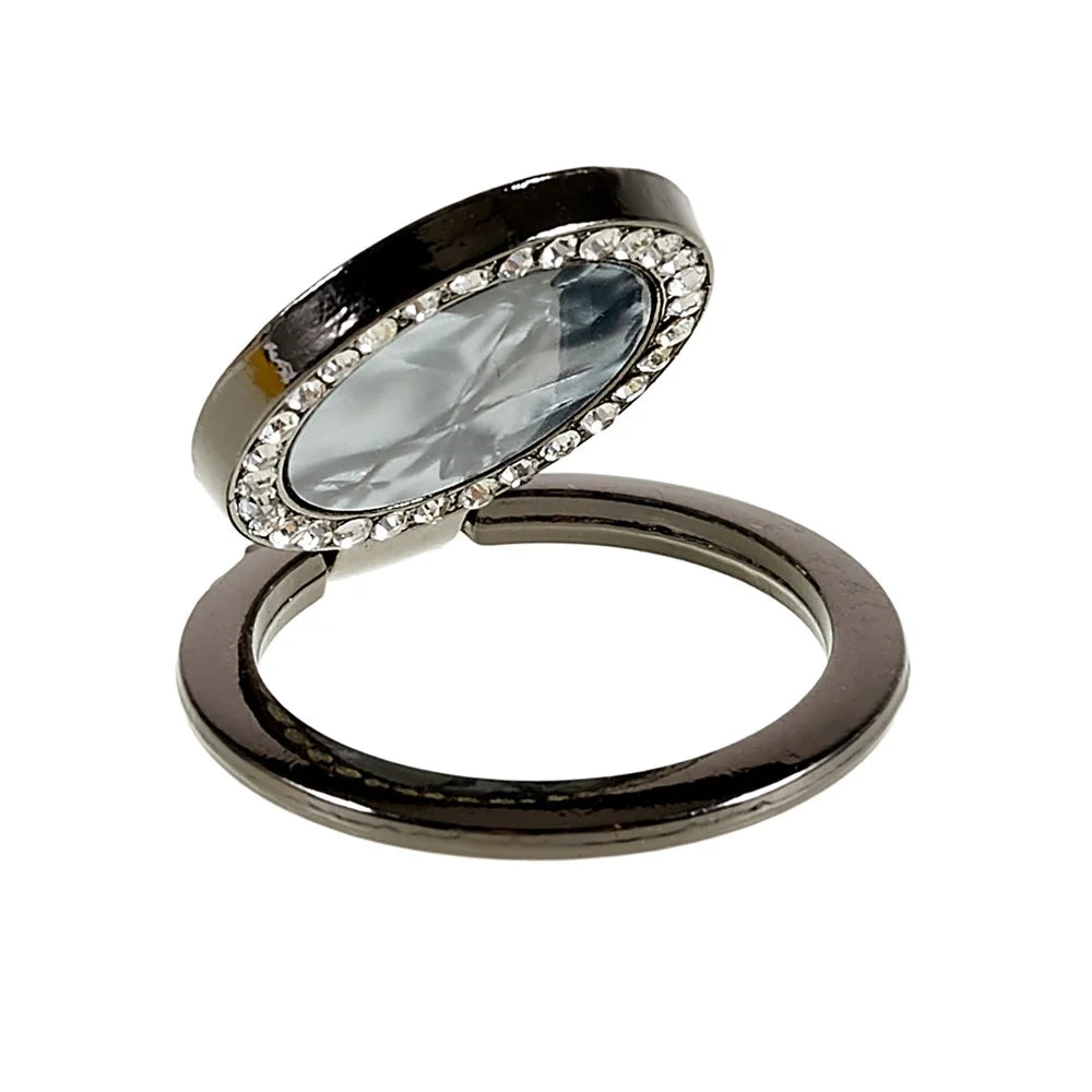 Bling Rhinestone Phone Ring Kickstand Holder Cell Phone Ring Grip Stand for Smartphones, Tablets - Black - 3