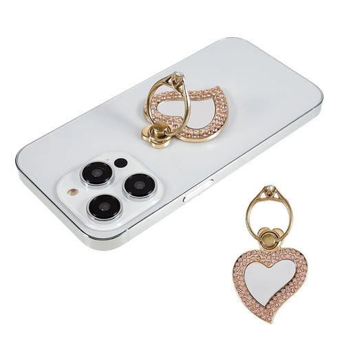 Mirror Finger Ring Holder Metal Cell Phone Grip Bracket Rotation Finger Ring Kickstand - Gold - 1