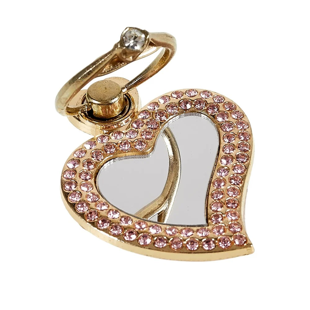 Mirror Finger Ring Holder Metal Cell Phone Grip Bracket Rotation Finger Ring Kickstand - Gold - 3