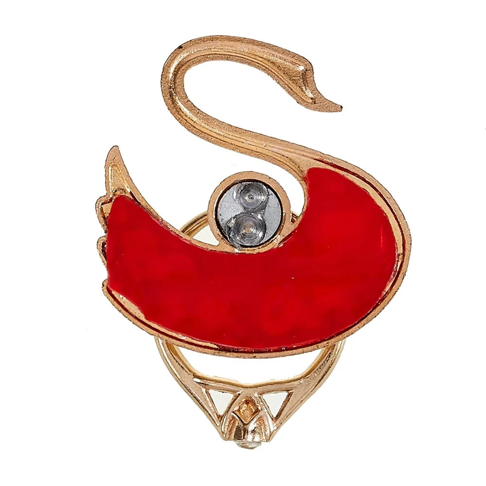 Swan Glitter Bling Phone Ring Holder Phone Ring Grip Rhinestone Stand Finger Kickstand Metal Back Grip - Black - 6