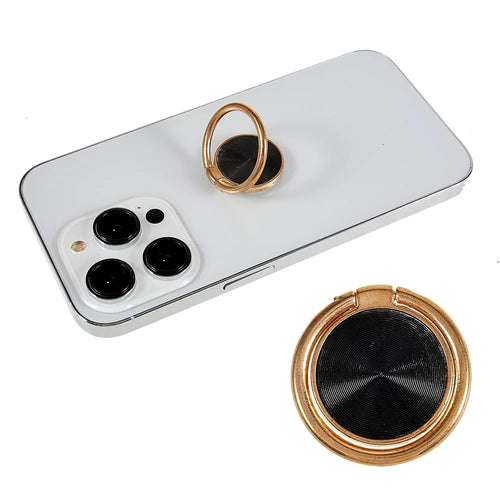 Ring Phone Holder CD Veins Bracket Kickstand Universal Metal Smartphone Grip - Black - 1