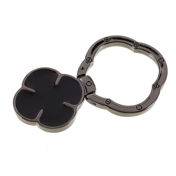 Clover Phone Ring Finger Kickstand Back Stand Holder Bracket Metal Grip Hook  for Smartphone - Black - 3