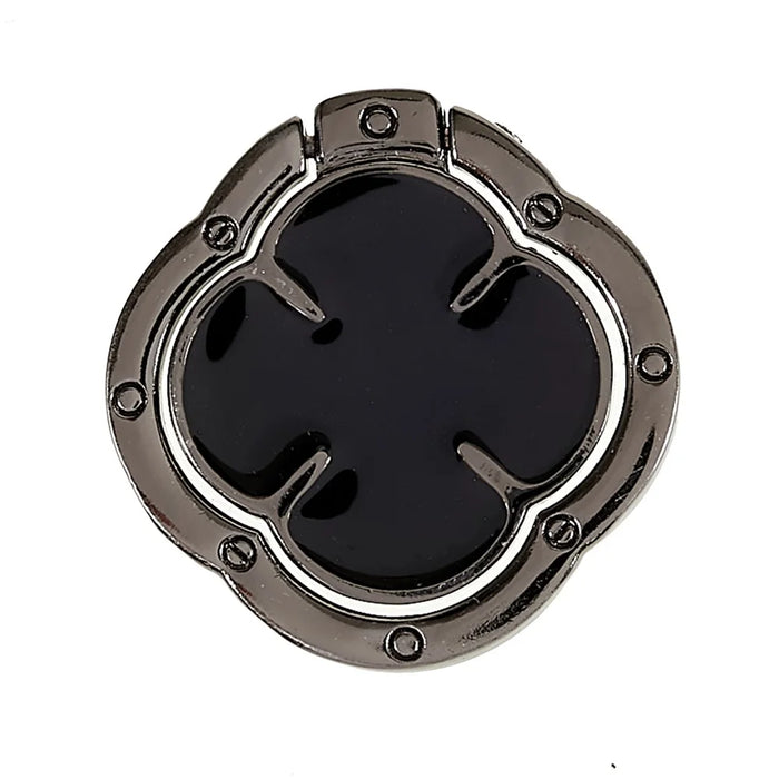 Clover Phone Ring Finger Kickstand Back Stand Holder Bracket Metal Grip Hook  for Smartphone - Black - 5