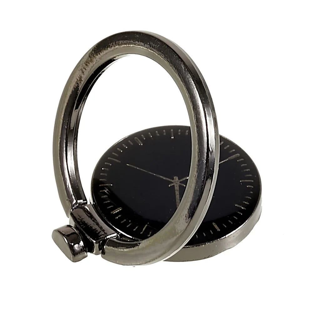 Time Clock Stand Holder Rotation Ring Grip Ring Bracket Phone Ring Holder Compatible with Various Smartphones - Black - 4