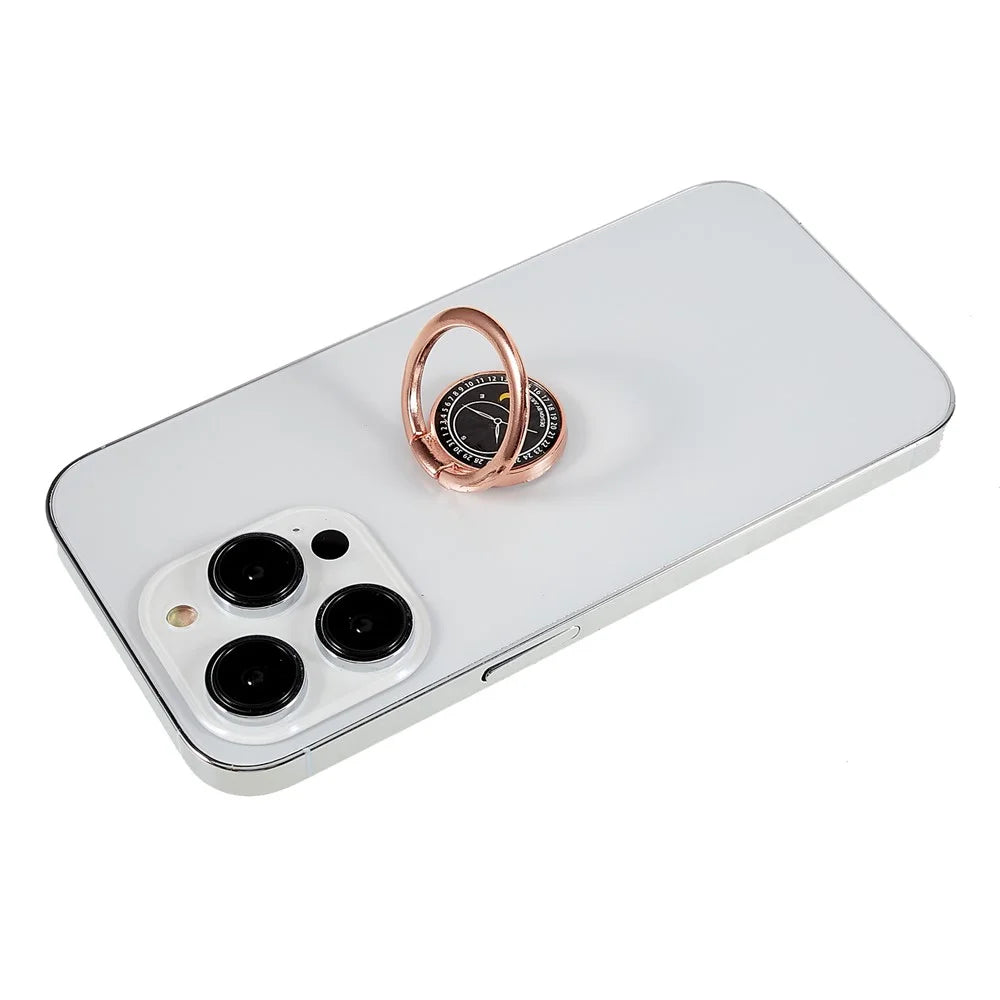 Compass Design Cell Phone Ring Holder Finger Stand Kickstand Metal Grip Holder - Black - 2