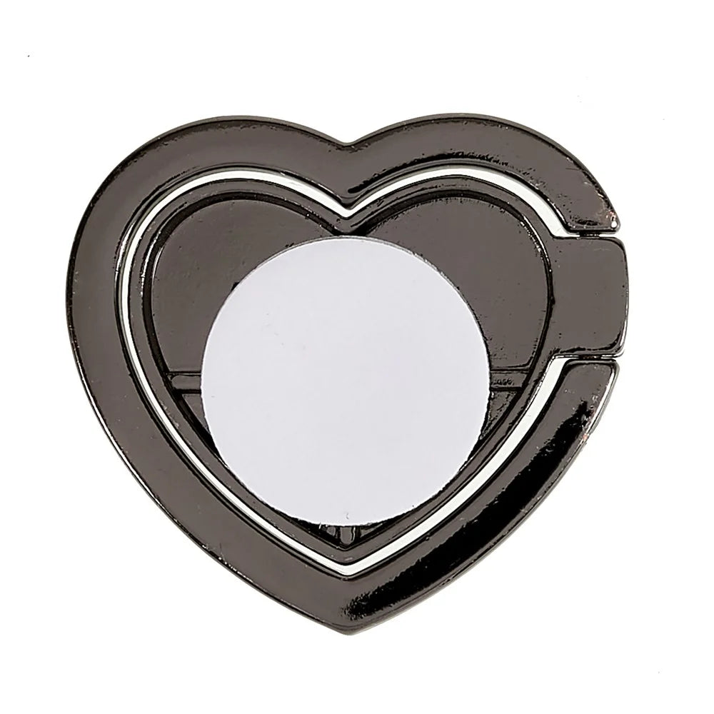 Cell Phone Ring Holder with Mirror Rhinestone Bling Finger Ring Kickstand Phone Grip - Black - 6