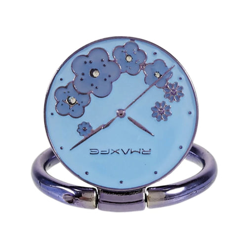 Flower Mobile Phone Ring Kickstand Electroplating Finger Ring Holder Cell Phone Stand Decorated with Rhinestone - Blue - 1
