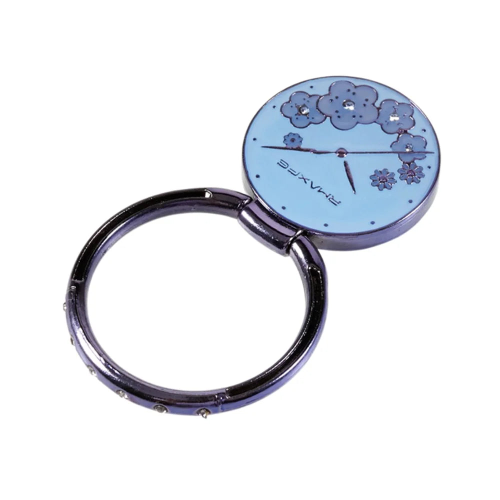 Flower Mobile Phone Ring Kickstand Electroplating Finger Ring Holder Cell Phone Stand Decorated with Rhinestone - Blue - 2