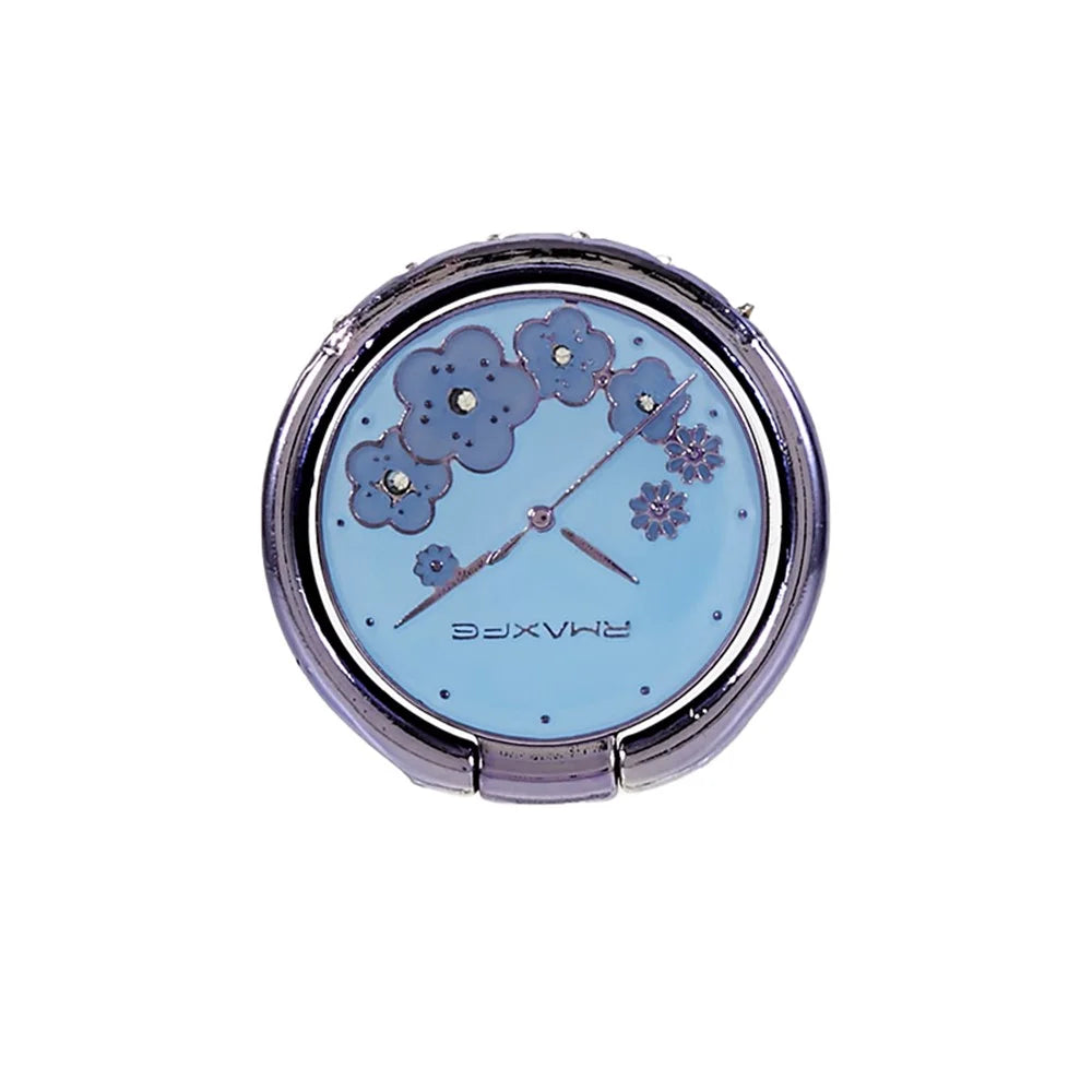 Flower Mobile Phone Ring Kickstand Electroplating Finger Ring Holder Cell Phone Stand Decorated with Rhinestone - Blue - 5