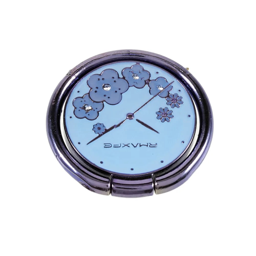 Flower Mobile Phone Ring Kickstand Electroplating Finger Ring Holder Cell Phone Stand Decorated with Rhinestone - Blue - 6