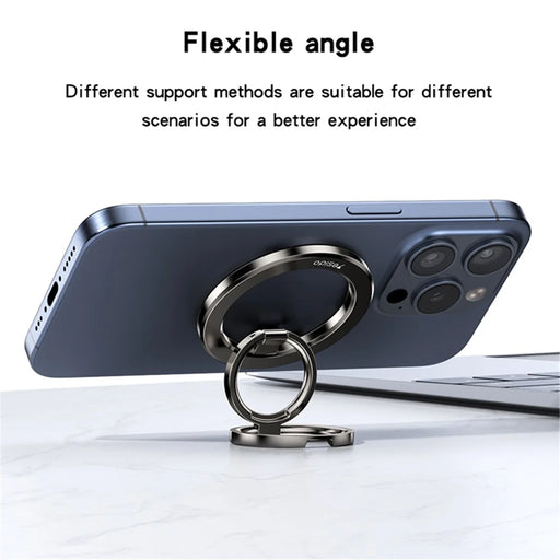 YESIDO C206 Double Ring Zinc Alloy Magnetic Folding Ring Kickstand for Mobile Phone - 2