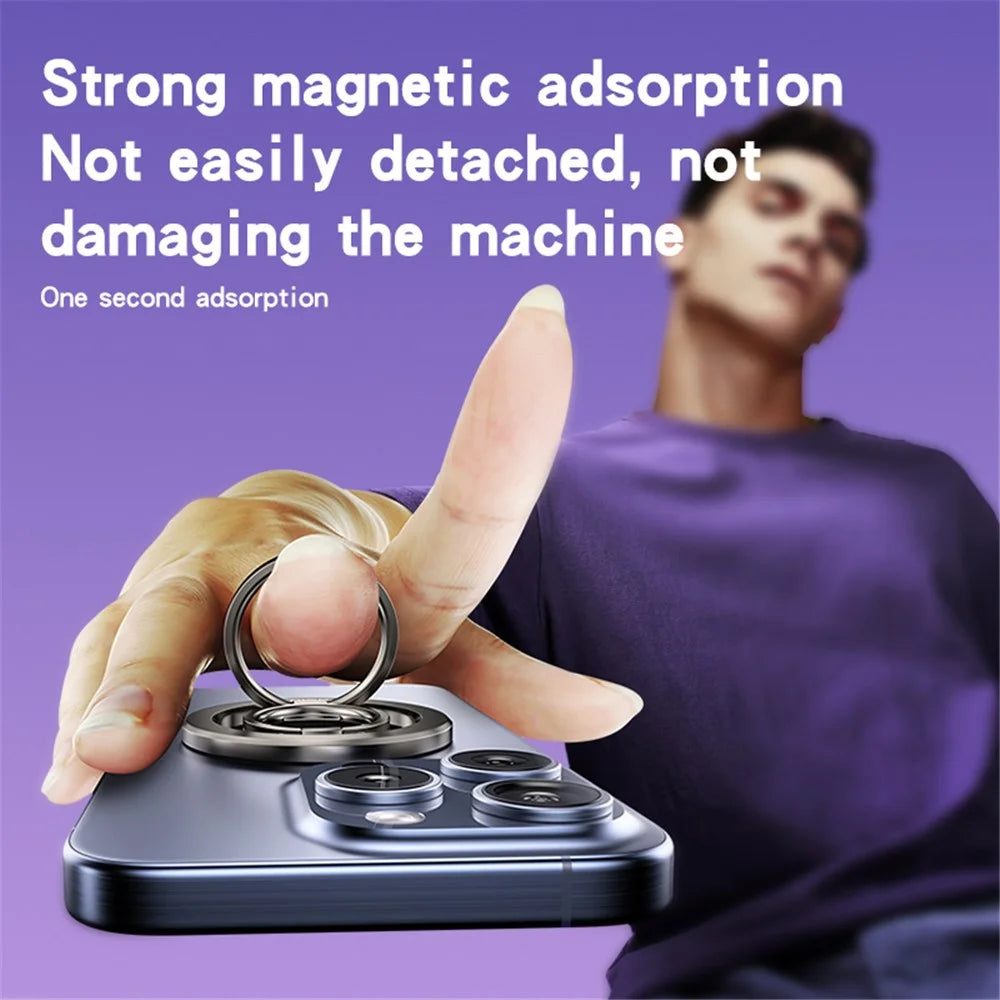 YESIDO C206 Double Ring Zinc Alloy Magnetic Folding Ring Kickstand for Mobile Phone - 4