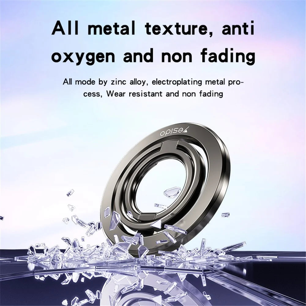 YESIDO C206 Double Ring Zinc Alloy Magnetic Folding Ring Kickstand for Mobile Phone - 5