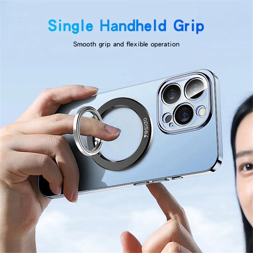 YESIDO C205 Phone Back Double-sided Magnetic Ring Holder Zinc Alloy Kickstand - 3