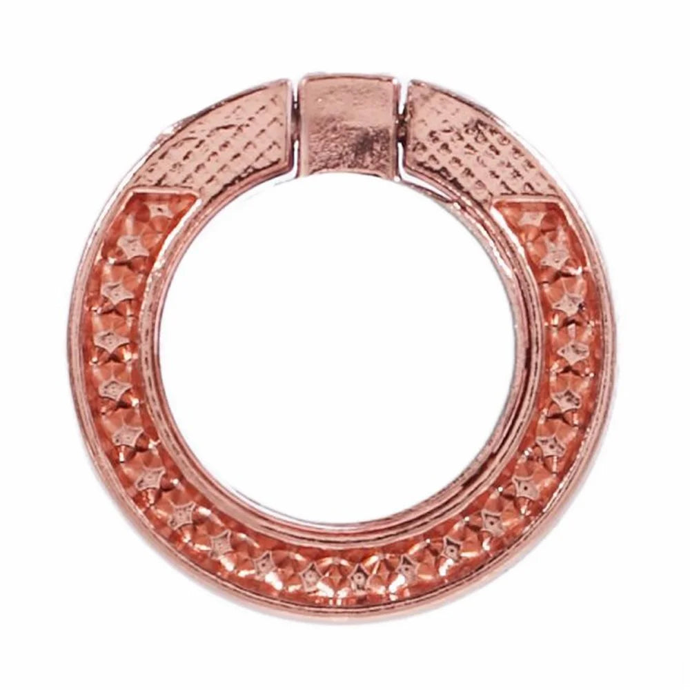 Round Phone Kickstand Adhesive Metal Phone Ring Holder Grip Flower Decoration - Light Purple - 2