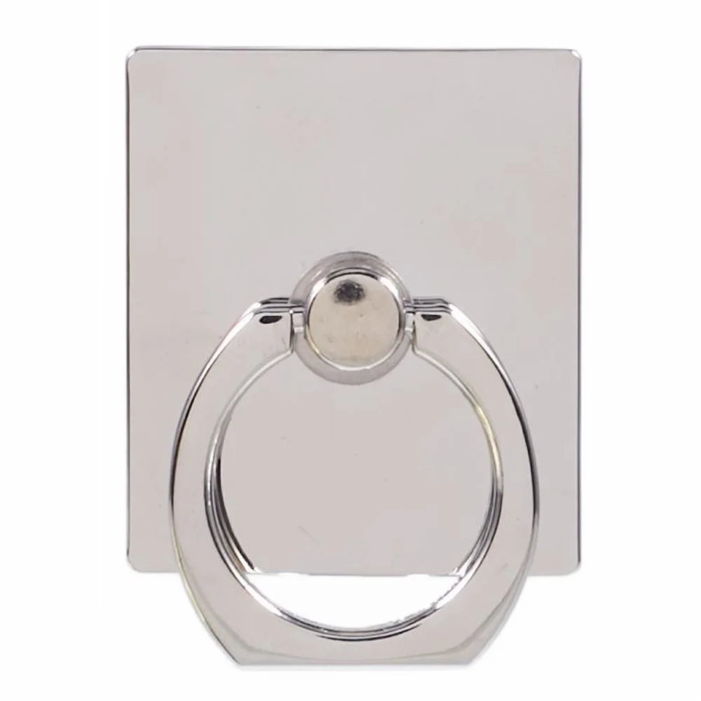 Metal Square Mobile Phone Adhesive Bracket Cellphone Kickstand Holder - Silver - 1