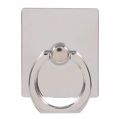 Metal Square Mobile Phone Adhesive Bracket Cellphone Kickstand Holder - Silver - 1