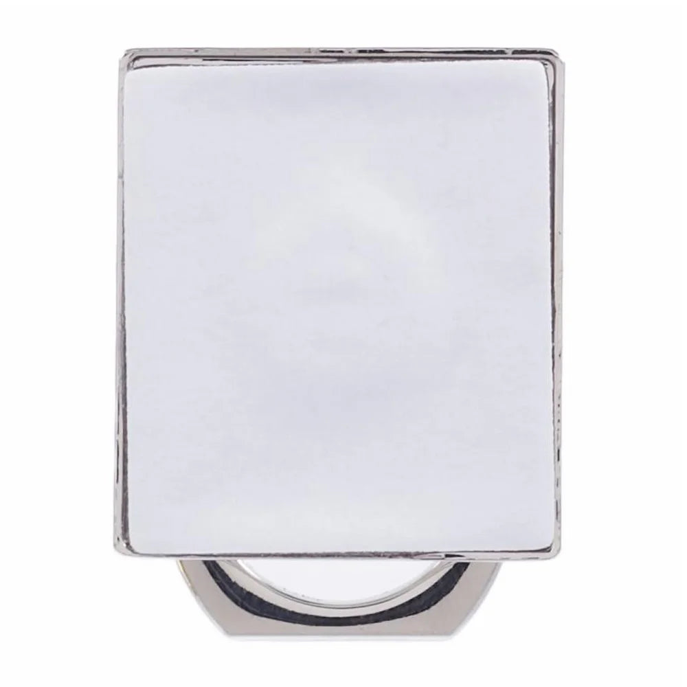 Metal Square Mobile Phone Adhesive Bracket Cellphone Kickstand Holder - Silver - 2