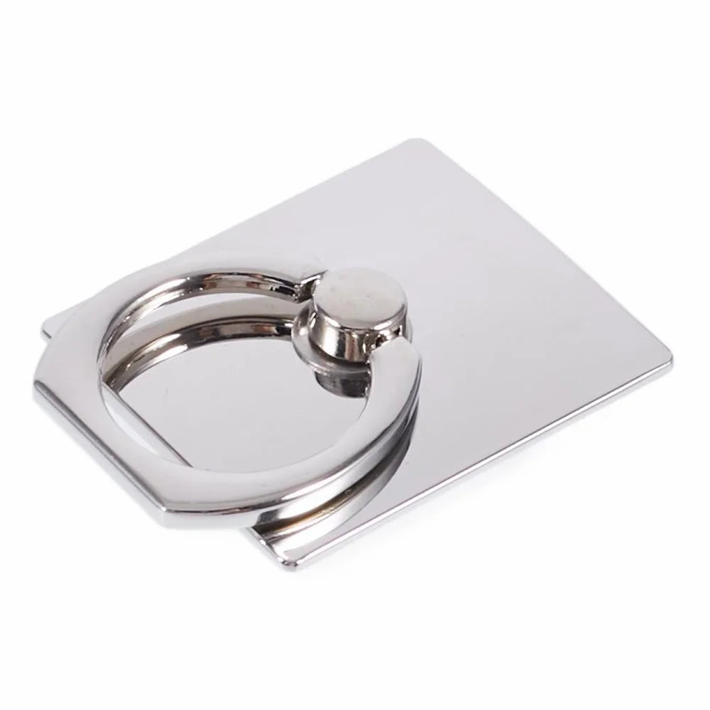 Metal Square Mobile Phone Adhesive Bracket Cellphone Kickstand Holder - Silver - 3