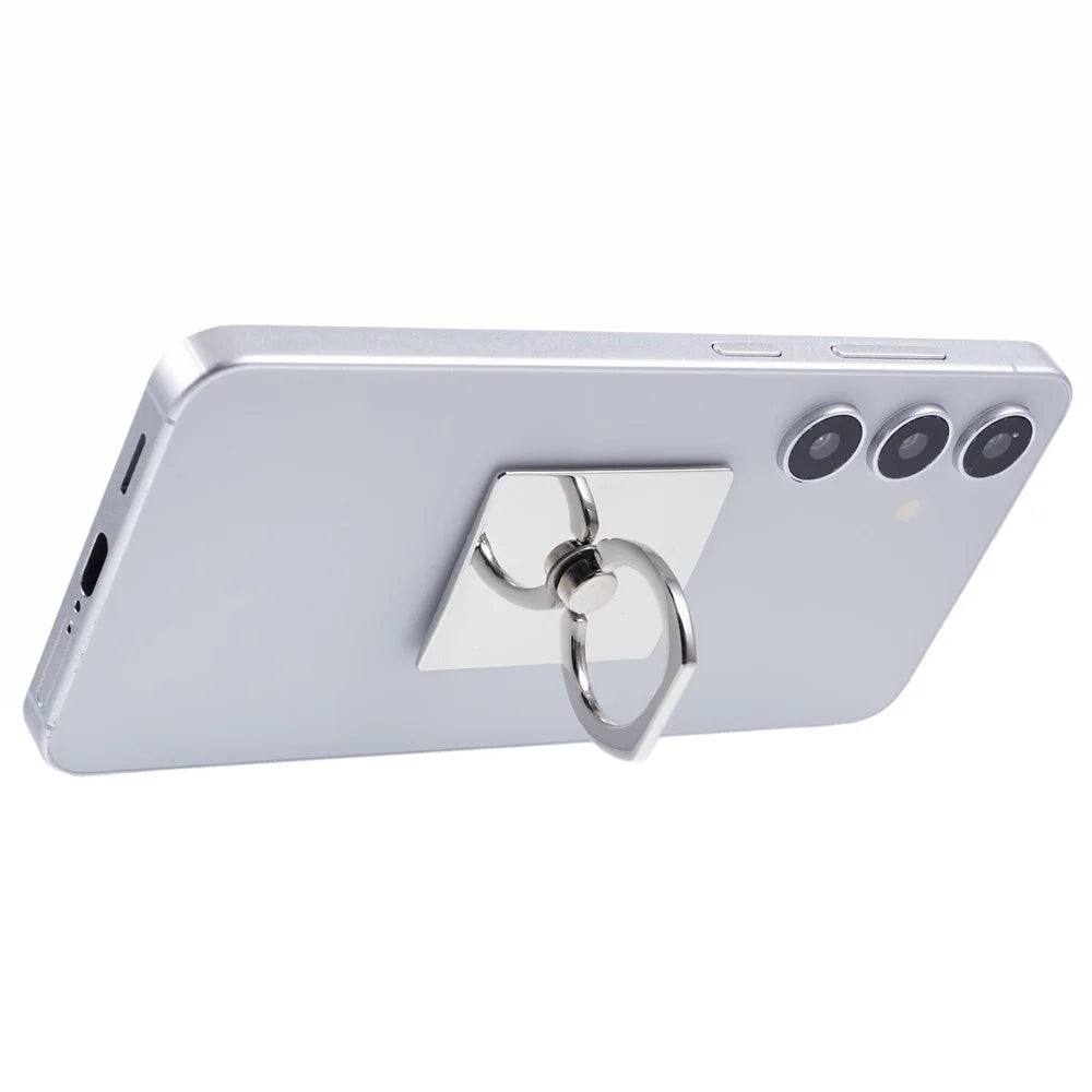 Metal Square Mobile Phone Adhesive Bracket Cellphone Kickstand Holder - Silver - 5