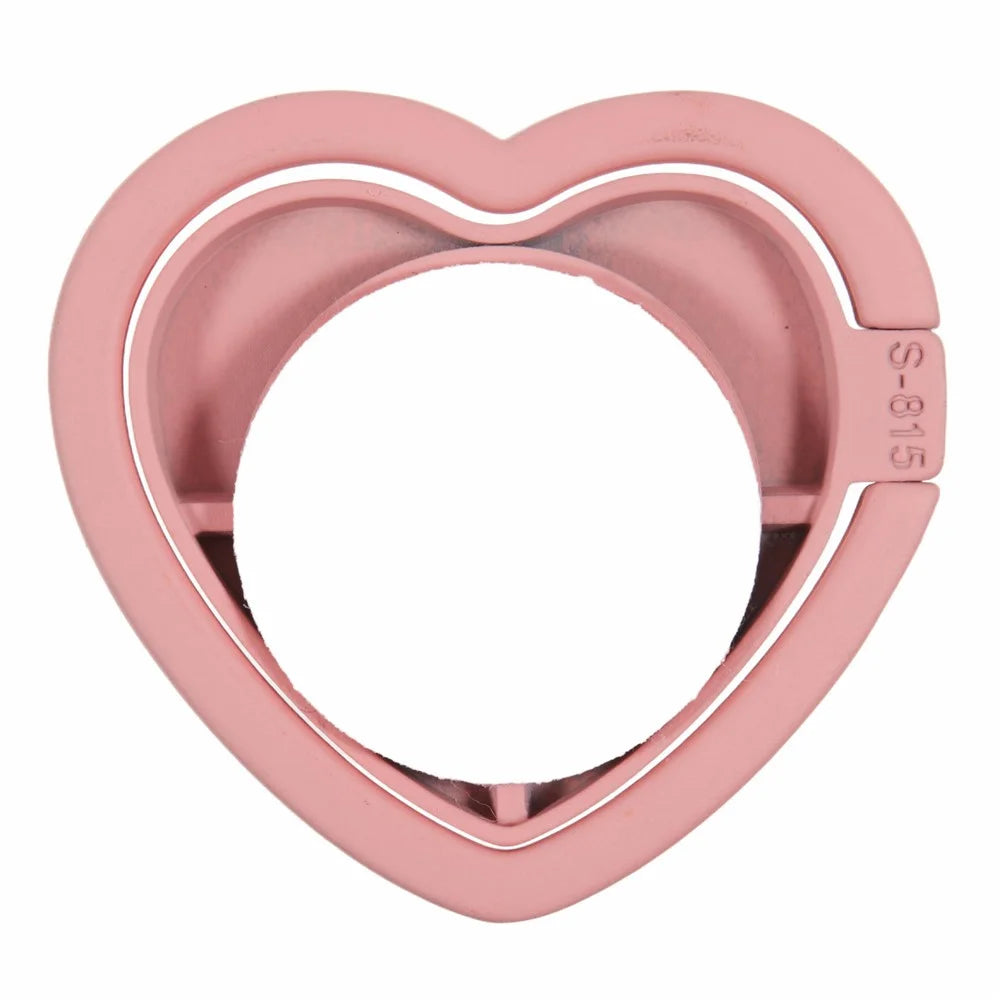 Cell Phone Ring Holder Kickstand Love Heart Shaped Metal Phone Grip - Pink - 2